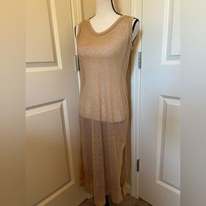 Vintage Venus swimwear tan see-through, long beach cover-up